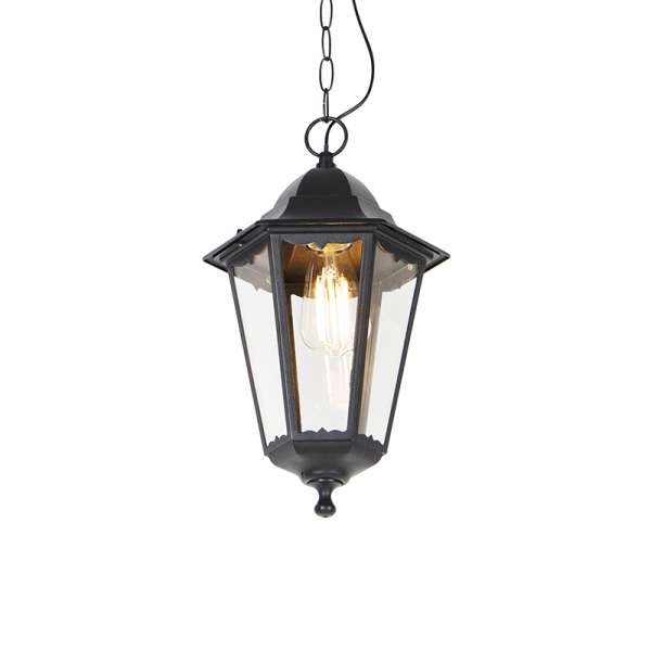 Klasszikus kültéri függőlámpa fekete IP44 - Havana Up