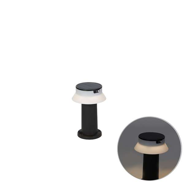 Álló kültéri lámpa fekete LED-del és dimmerrel IP55 napelemes - Felice