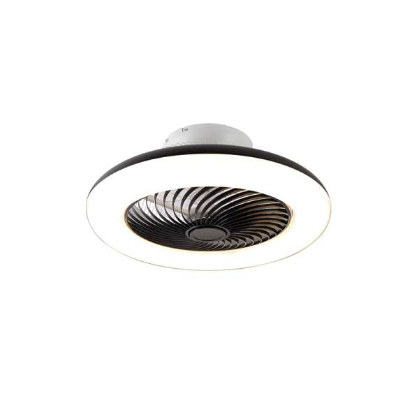 Mennyezeti ventilátor fekete 55,5 cm LED-del, fényerőszabályzóval és távirányítóval - Clima