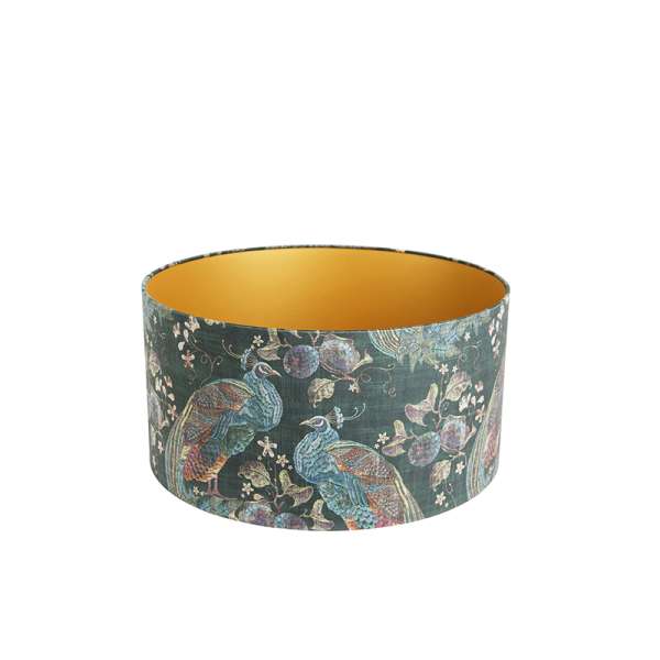 Bársony lámpabúra páva zöld 50/50/25 arany belsővel