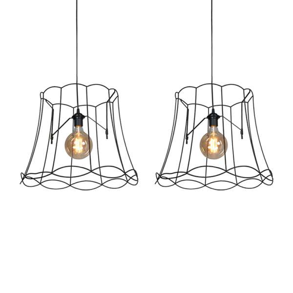 2 db Retro lógólámpa szett fekete 50 cm - Granny Frame