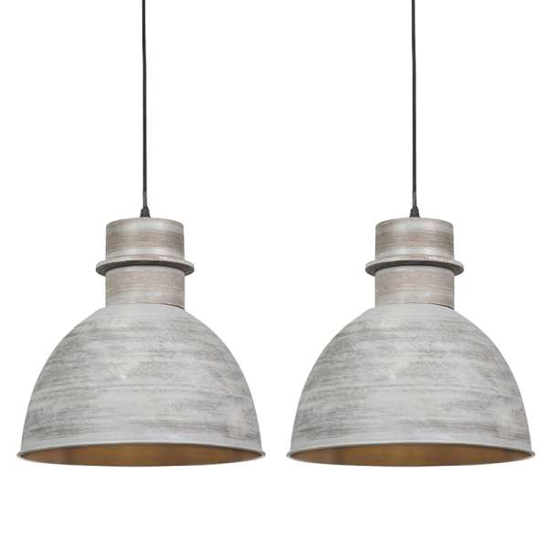 2 db-os szett rusztikus lógólámpa szürke - Dory