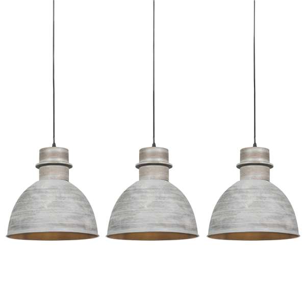 3 darabos rusztikus lógólámpa szett szürke - Dory