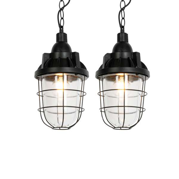 2 db ipari lógólámpa szett fekete - Cabin