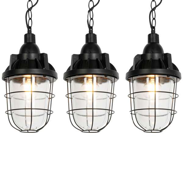 3 db ipari lógólámpa szett fekete - Cabin