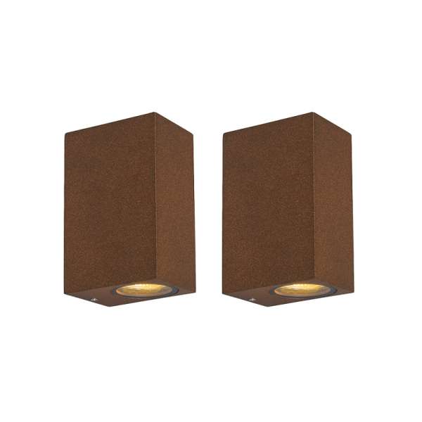 2 db-os ipari fali lámpa készlet rozsdabarna 2 lámpás IP44 - Baleno