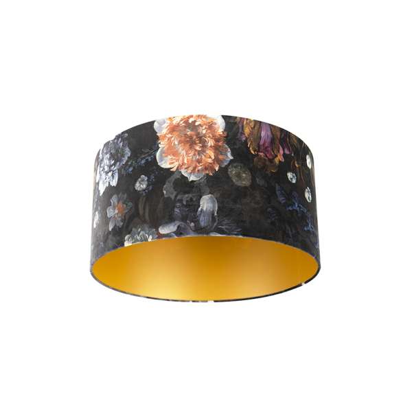 Bársony lámpabúra virágmintával 50/50/25 arany belsővel