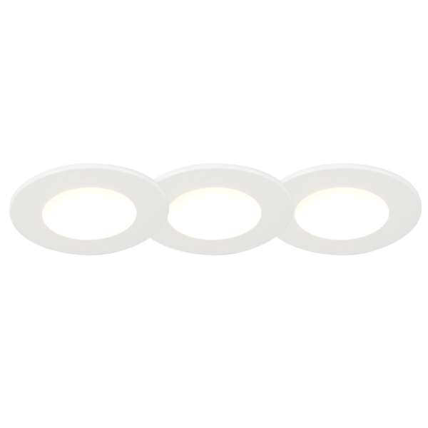 3 db-os készlet fürdőszobai beépíthető spotlámpa kerek LED 5W fehér vízálló - Blanca