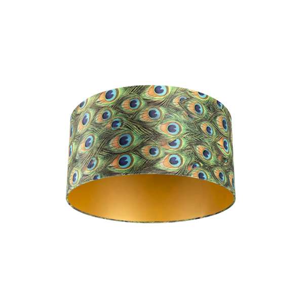 Bársony lámpabúra páva mintával 50/50/25 arany belsővel