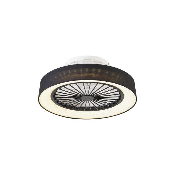 Fekete mennyezeti ventilátor csillag effektussal 47 cm LED-del, fényerőszabályzóval és távirányítóval - Emily