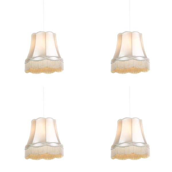 4 db-os szett retro lógólámpa krém 45 cm - Granny