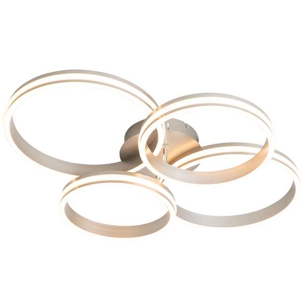 Acél mennyezeti lámpa beépített LED-del 3 fokozatú fényerőszabályzóval 4 lámpás - Navara