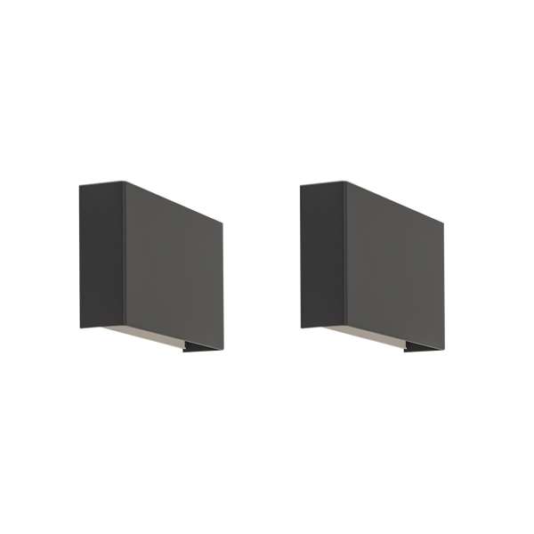 2 db modern fali lámpa készlet fekete - Otan