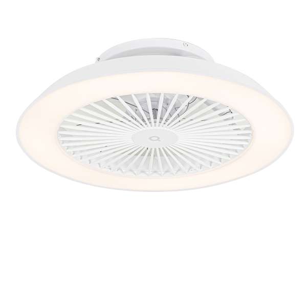 Okos mennyezeti ventilátor fehér 59,5 cm LED-del, fényerőszabályzóval és távirányítóval - Deniz