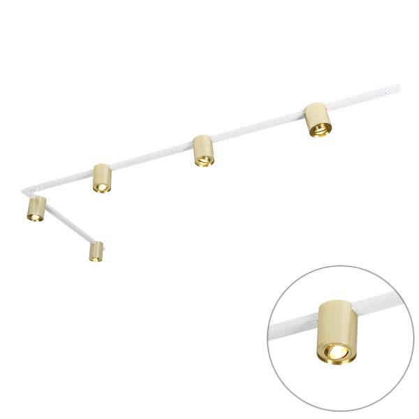 Arany és fehér sínrendszer 5 spotlámpával, 1 fázisú - Rondoo Up