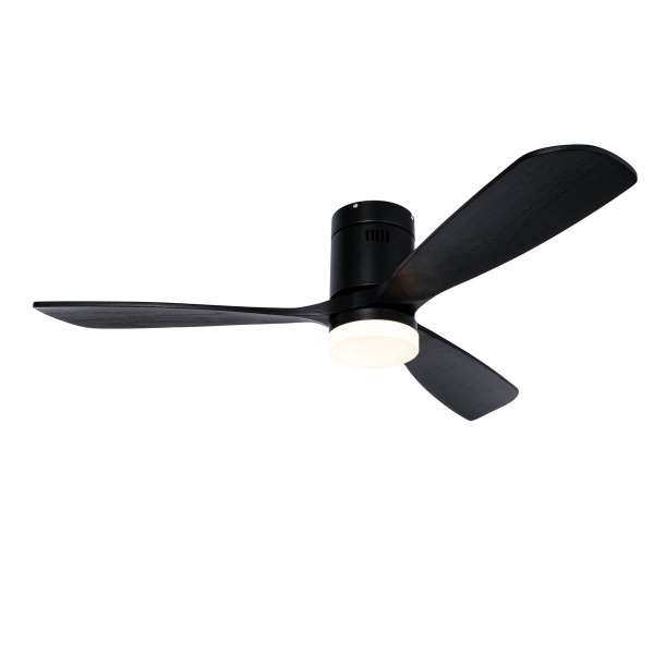 Mennyezeti ventilátor fekete 132 cm LED-del, fényerőszabályzóval és távirányítóval - Sofia
