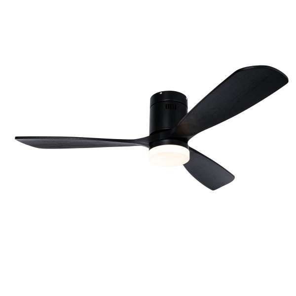 Okos mennyezeti ventilátor fekete 132 cm LED-del, fényerőszabályzóval és távirányítóval - Sofia