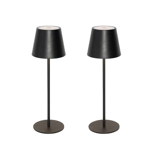 2 db asztali lámpa készlet fekete, dimmerrel és újratölthető - Murdock