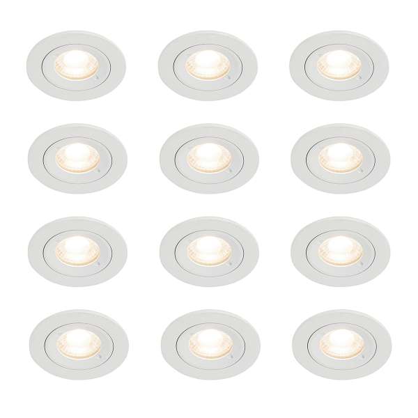 12 db-os beépíthető spotlámpa szett fehér kerek GU10 50 mm IP44 - Xena
