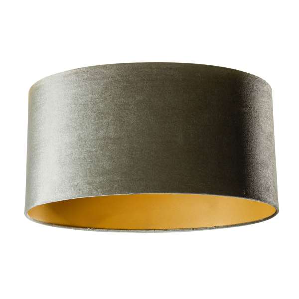 Bársony lámpabúra zöld színű, arany belsővel, ovális, 50/33/25