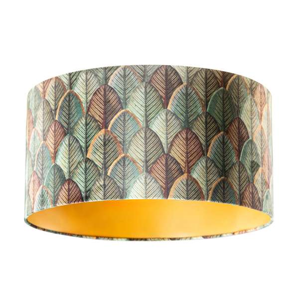 Bársony lámpabúra levélminta arany belsejével 50/50/25