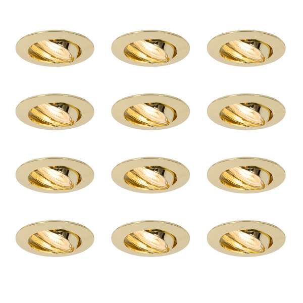 12 db-os süllyesztett spotlámpa szett, sárgaréz GU10 35 mm - Edu