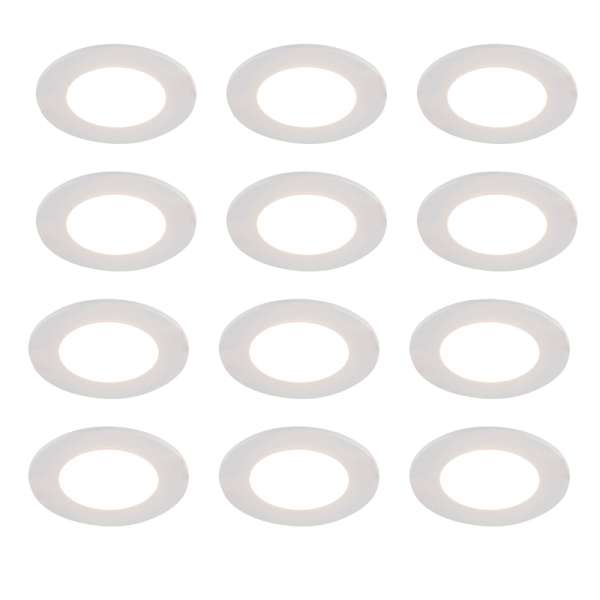 12 db-os beépíthető spotlámpa szett fehér, Dim-to-Warm LED-del 7W IP65 - Blanca