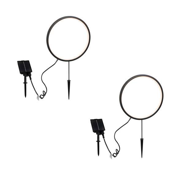 2 db fekete Adalind kerti tükörlámpa szett 60 cm, újratölthető LED-del és napelemmel, IP65