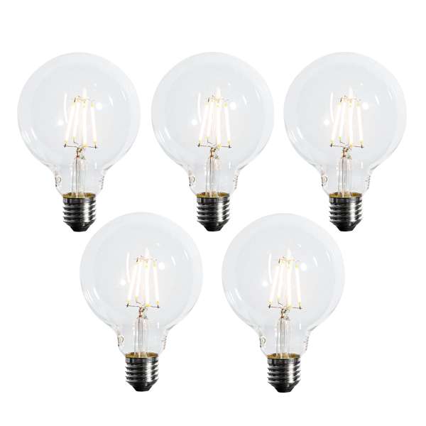 5 darabos E27 dimmelhető LED izzó készlet G95 5W 450 lm 2700K