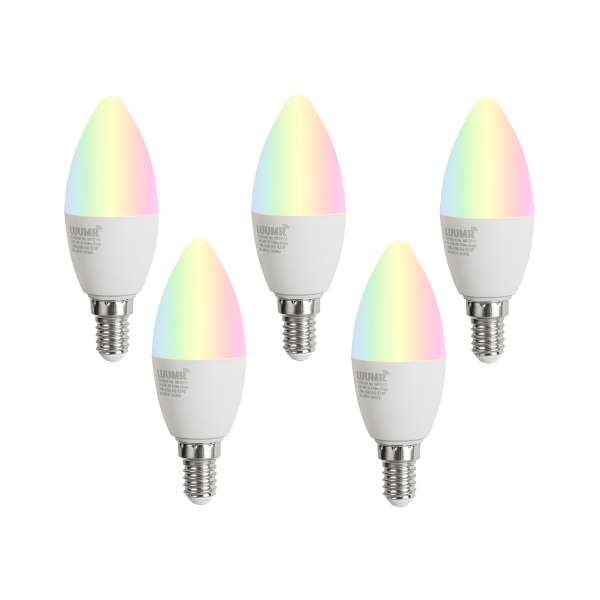 5 darabos E14 dimmelhető LED izzókészlet C37 Opál 4,9W 470 lm 2700-6500K