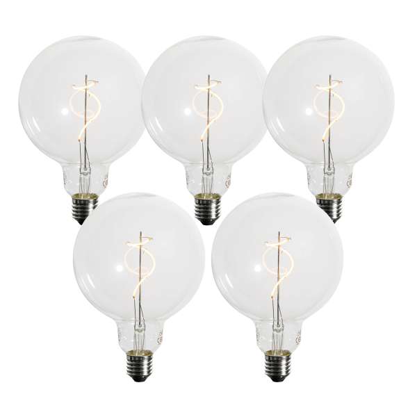 5 darabos E27 dimmelhető LED izzó készlet spirál szál G125 4W 270 lm 2200K