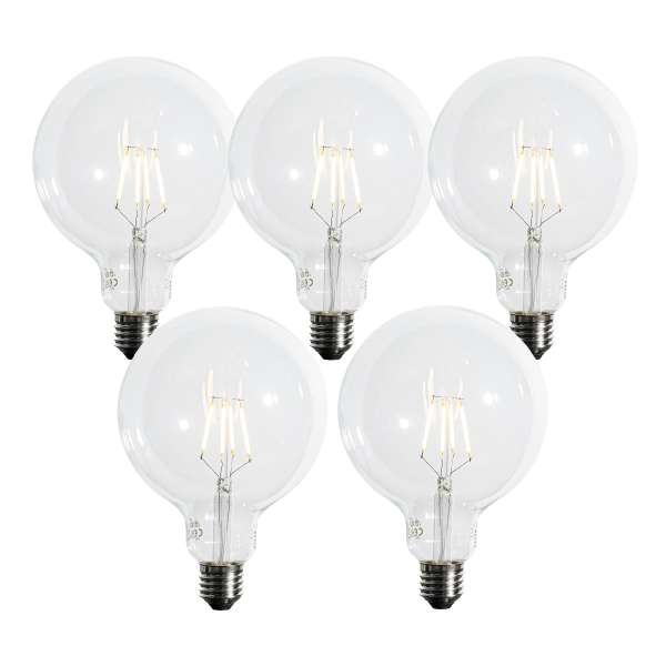 5 darabos E27 3 lépésben dimmelhető LED spirál filament izzókészlet G125 4W 450 lm 2700K