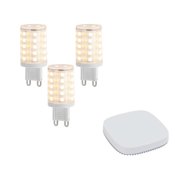 3 db intelligens G9 dimmelhető LED izzó készlet 2,5W 250 lm 2700K-6500K Zigbee Smart Hub-bal