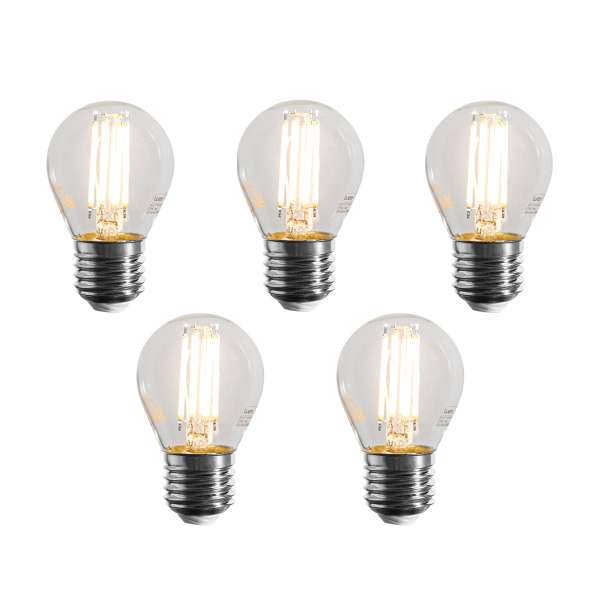 5 darabos E27 dimmelhető LED Filament izzókészlet G45 átlátszó 4W 470 lm 2700K