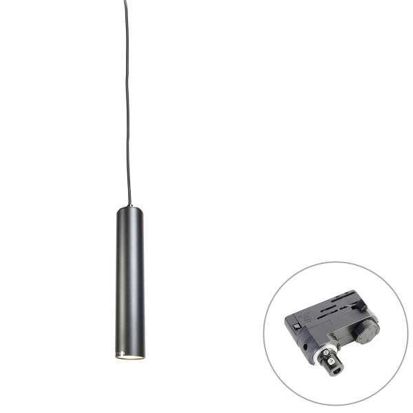 Design függőlámpa fekete, 3 fázisú sínadapterrel - 3 fázisú Tuba Small