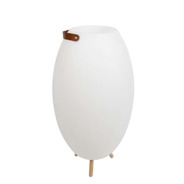 Fehér állólámpa 72,5 cm LED-del és hangszóróval, szabályozható RGBW IP44 távirányítóval - Apolo