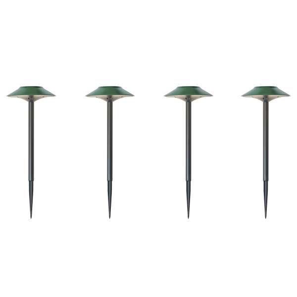 4 darabos zöld leszúrható spotlámpa készlet LED-del IP44 Solar - Mushroom