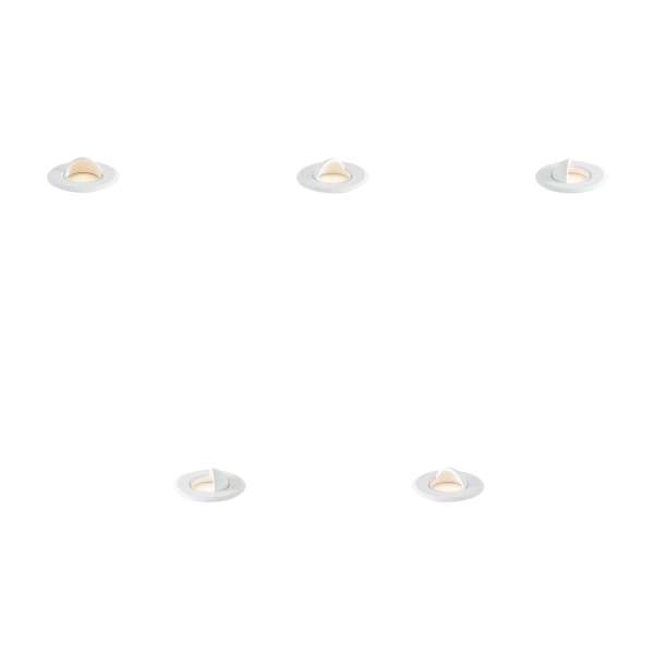 5 darabos modern fehér talajba süllyeszthető spotlámpa LED-del IP67 - Linsey