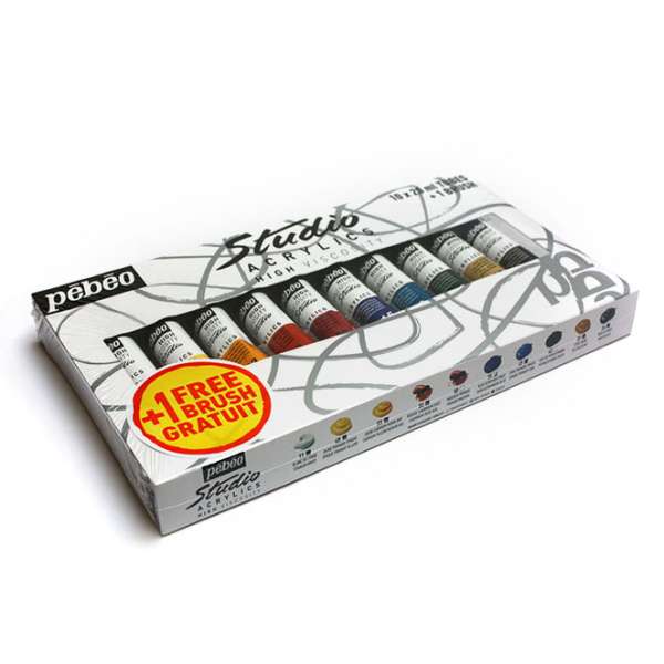 Akrilfestékek Studio Acrylic START 10x20ml (festőszett PEBEO - 10 tuba)