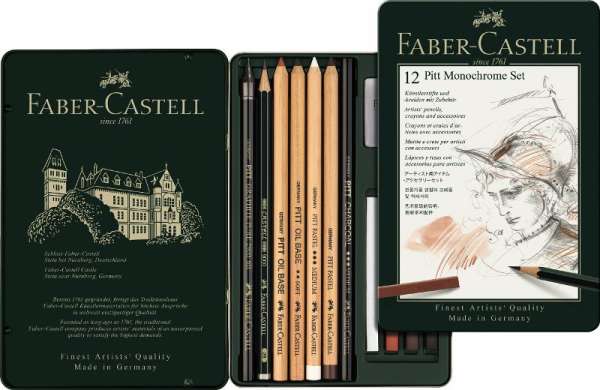 Pitt Monochrome szett - 12 db -fém doboz (Faber Castel - PITT)
