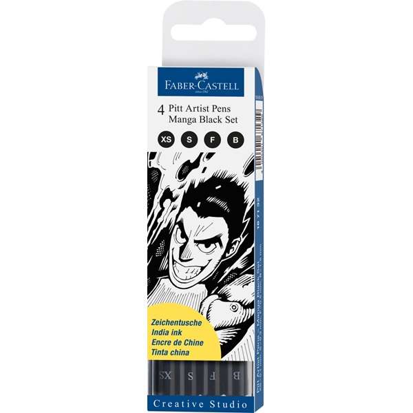 Filctollak Art Pen PITT Manga Black - szett Etui 4db [B. F. S. XS]