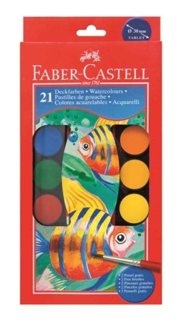 21 színű vízfesték. 30mm (Faber Castell vízfestékek)
