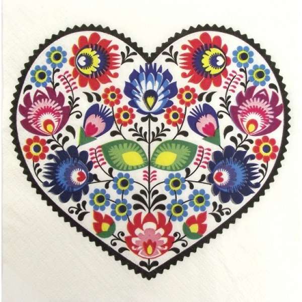 DECOUPAGE szalvéta - Heart - 1 db (Decoupage – szalvétatechnika)