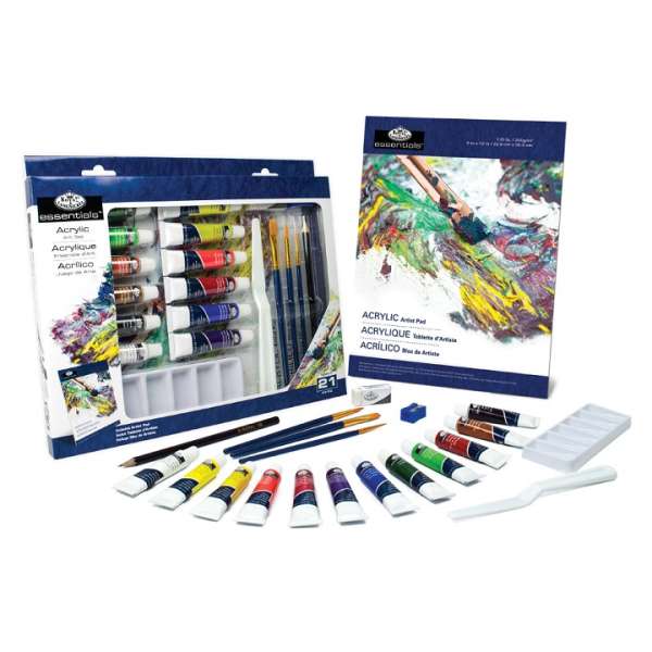Akrilfesték készlet Essentials papírdobozban / 21 részes (készlet Royal)