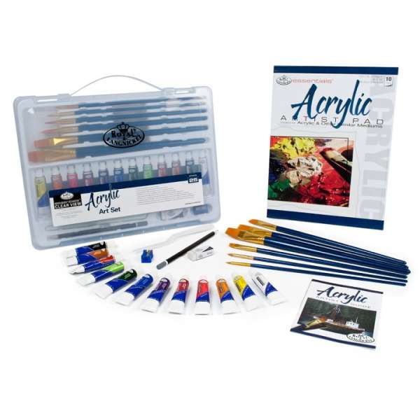 Akrilfesték készlet Essentials kofferban / 25 részes (készlet Royal &)
