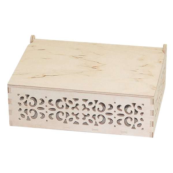 Fa doboz azsúros 232x172x82 mm (félkész fa termékek kreatív munkákhoz)