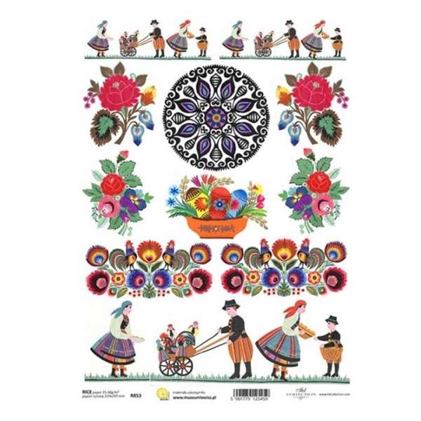 Rizspapír A4 ITD - Folklór - R853 (decoupage rizspapír)