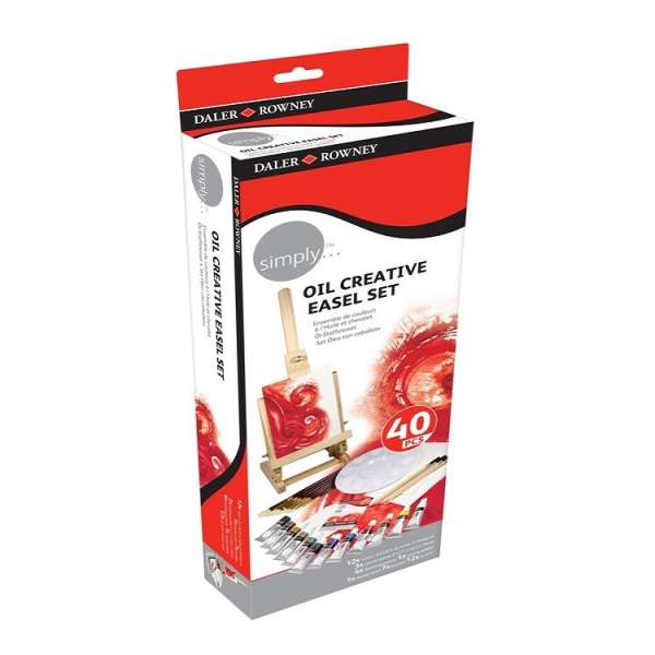 Kreatív olajfesték készlet festőállvánnyal Daler-Rowney Simply / 40 részes  ()