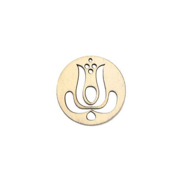 Fa félkész termék bizsu készítéséhez - virág 2 (Fa félkész termék -)