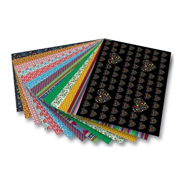 Kreatív karton Folia Folk 50x70 / 13 lap (karton Folk motívummal)